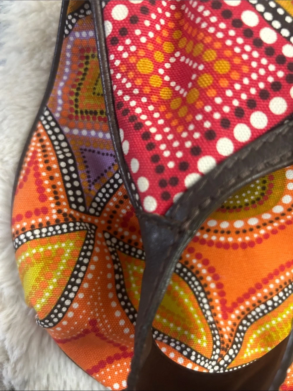 Jimmy Choo Rare multi colored large canvas hobo bag with leather trim EUC